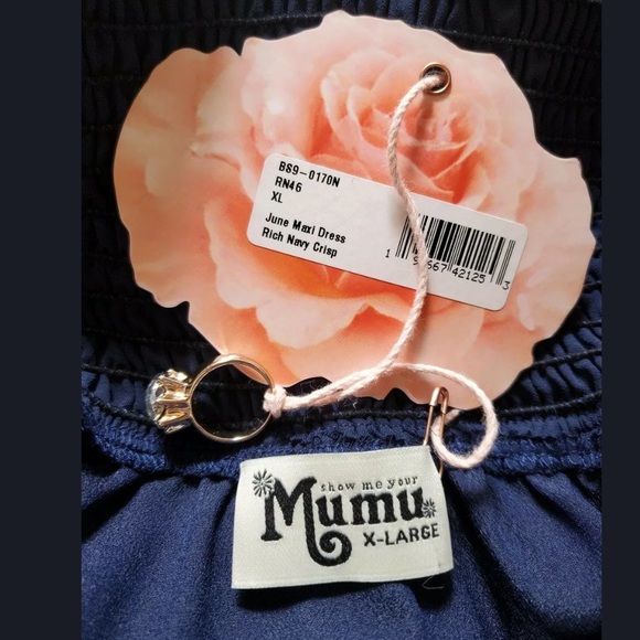 NWT Show Me Your Mumu June Maxi Dress Navy Sz XL - Picture 6 of 8